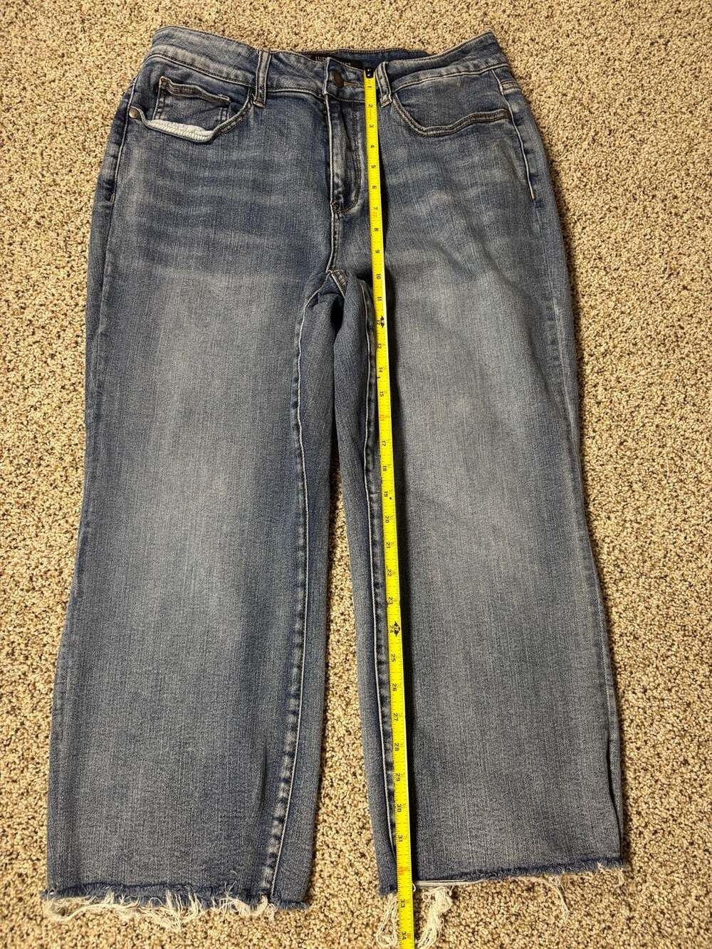 Judy Blue Wide Leg Crop Jeans Raw Hem Size 14W JB88291 178